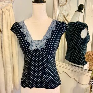 Antropologie Nanette Lepore polka dot blou…